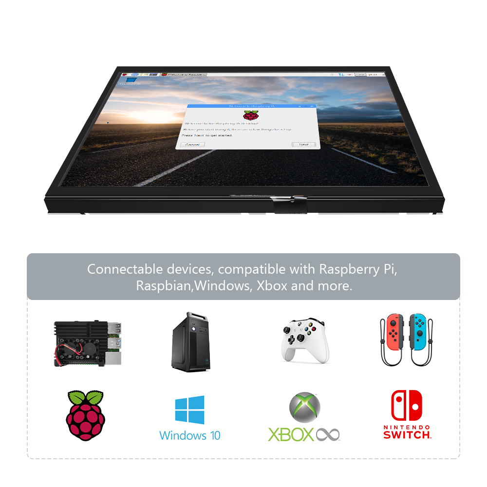 Raspberry Pi 10.1 Inch Capacitive Touch Screen Ips - 10,1 Zoll HDMI LCD (H) Computer-Zweitmonitor